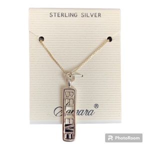 Sterling Silver BELIEVE pendant necklace